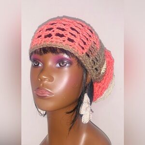 Crochet Mesh Head Wraps Or Scarf For Women  Headwraps Headwear pink gray ivory